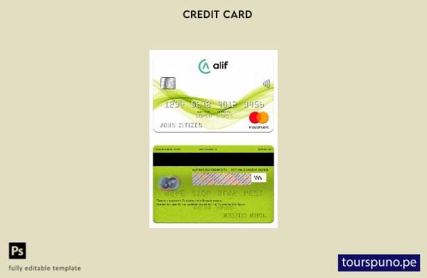lista para imprimir plantilla de tarjeta mastercard de Tayikistán Alif Bank